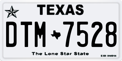 TX license plate DTM7528