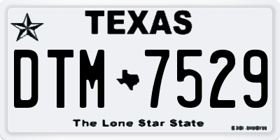 TX license plate DTM7529
