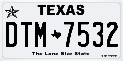 TX license plate DTM7532