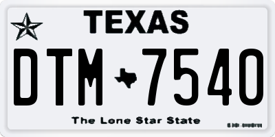 TX license plate DTM7540
