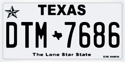 TX license plate DTM7686