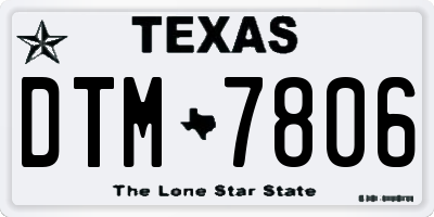TX license plate DTM7806