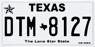 TX license plate DTM8127