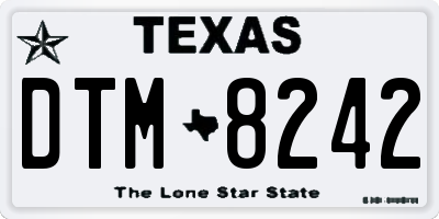TX license plate DTM8242
