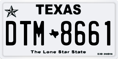 TX license plate DTM8661