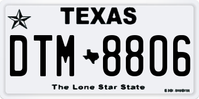 TX license plate DTM8806