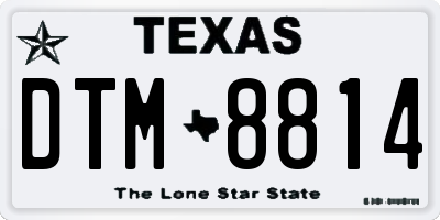 TX license plate DTM8814
