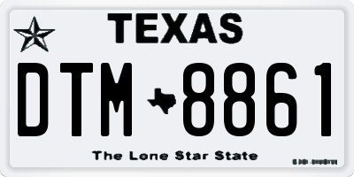 TX license plate DTM8861