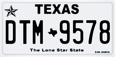 TX license plate DTM9578