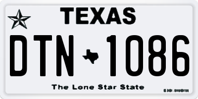 TX license plate DTN1086