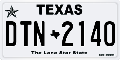 TX license plate DTN2140