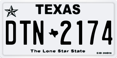TX license plate DTN2174