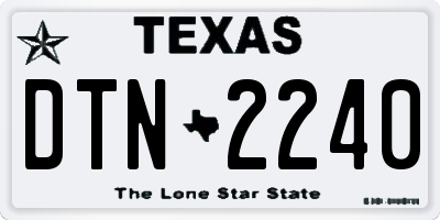 TX license plate DTN2240