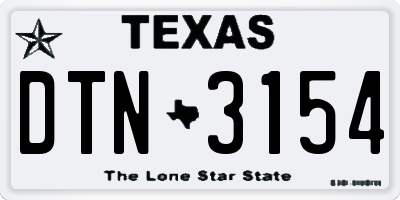 TX license plate DTN3154