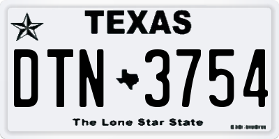 TX license plate DTN3754