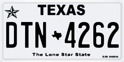 TX license plate DTN4262