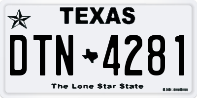 TX license plate DTN4281
