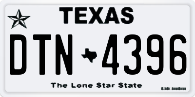 TX license plate DTN4396