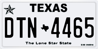 TX license plate DTN4465