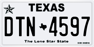 TX license plate DTN4597