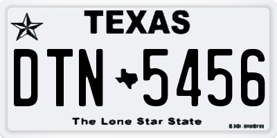 TX license plate DTN5456