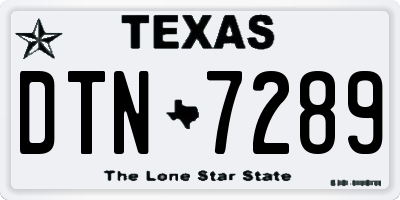 TX license plate DTN7289