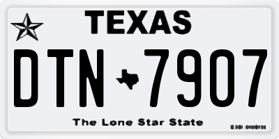 TX license plate DTN7907