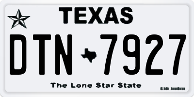 TX license plate DTN7927