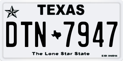 TX license plate DTN7947