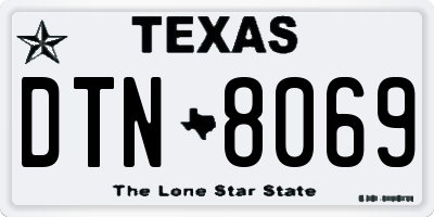 TX license plate DTN8069