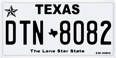 TX license plate DTN8082