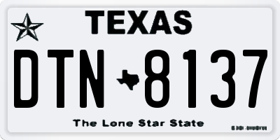 TX license plate DTN8137