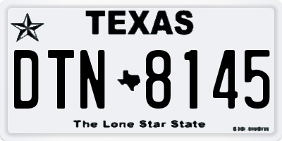 TX license plate DTN8145