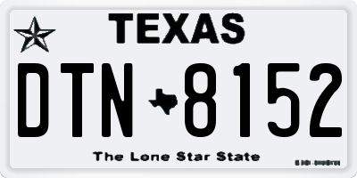 TX license plate DTN8152
