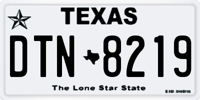 TX license plate DTN8219
