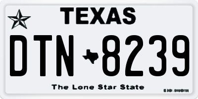 TX license plate DTN8239
