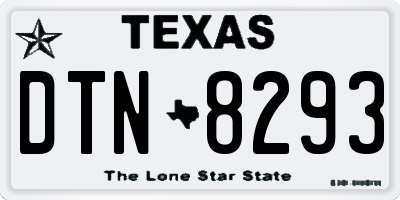 TX license plate DTN8293