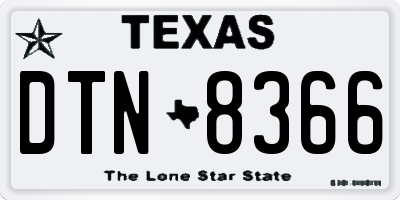 TX license plate DTN8366