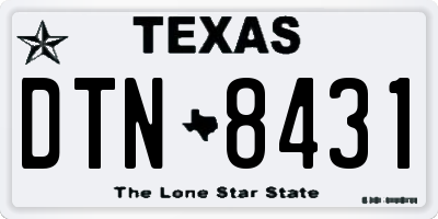 TX license plate DTN8431