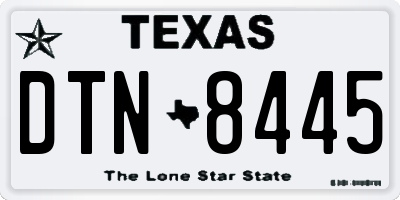 TX license plate DTN8445