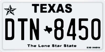 TX license plate DTN8450