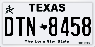 TX license plate DTN8458