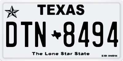 TX license plate DTN8494