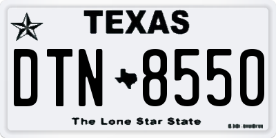 TX license plate DTN8550