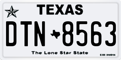 TX license plate DTN8563