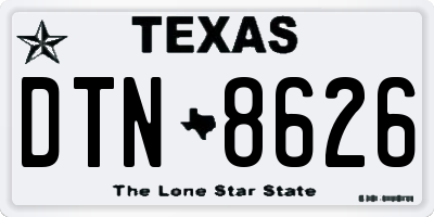 TX license plate DTN8626