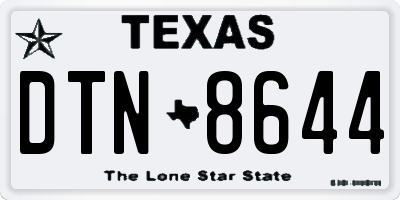 TX license plate DTN8644