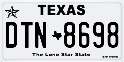 TX license plate DTN8698