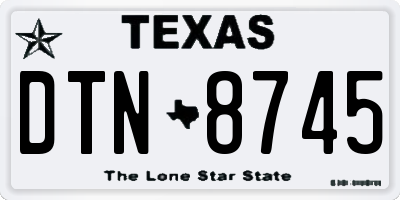 TX license plate DTN8745