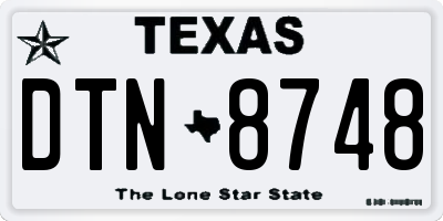 TX license plate DTN8748